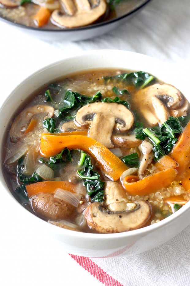 Five-Spice Quinoa Soup with Mushrooms & Kale